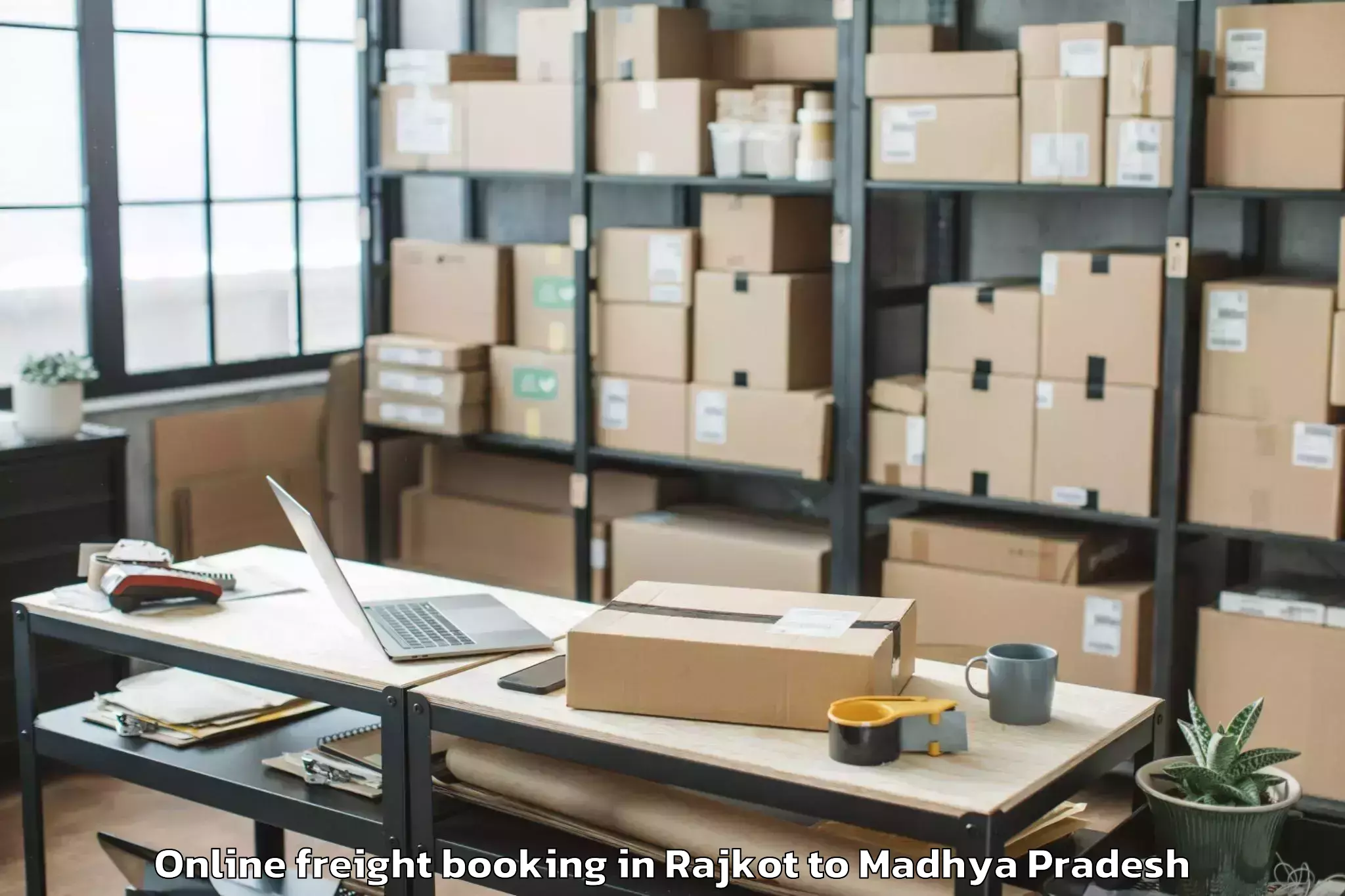 Book Rajkot to Baldevgarh Online Freight Booking